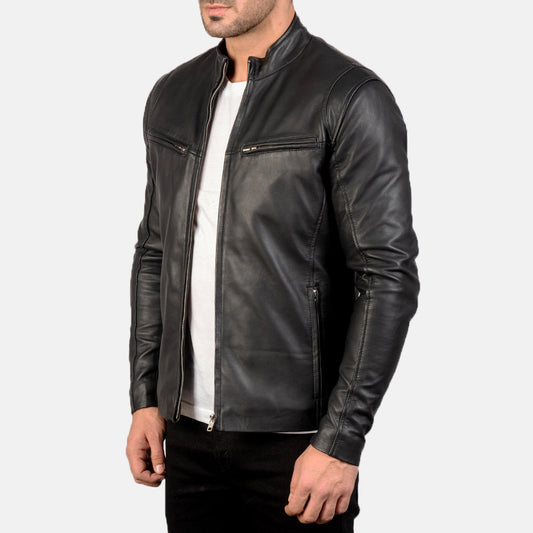 Men's Black Sheepskin Leather Jacket – Ionic Everyday Style