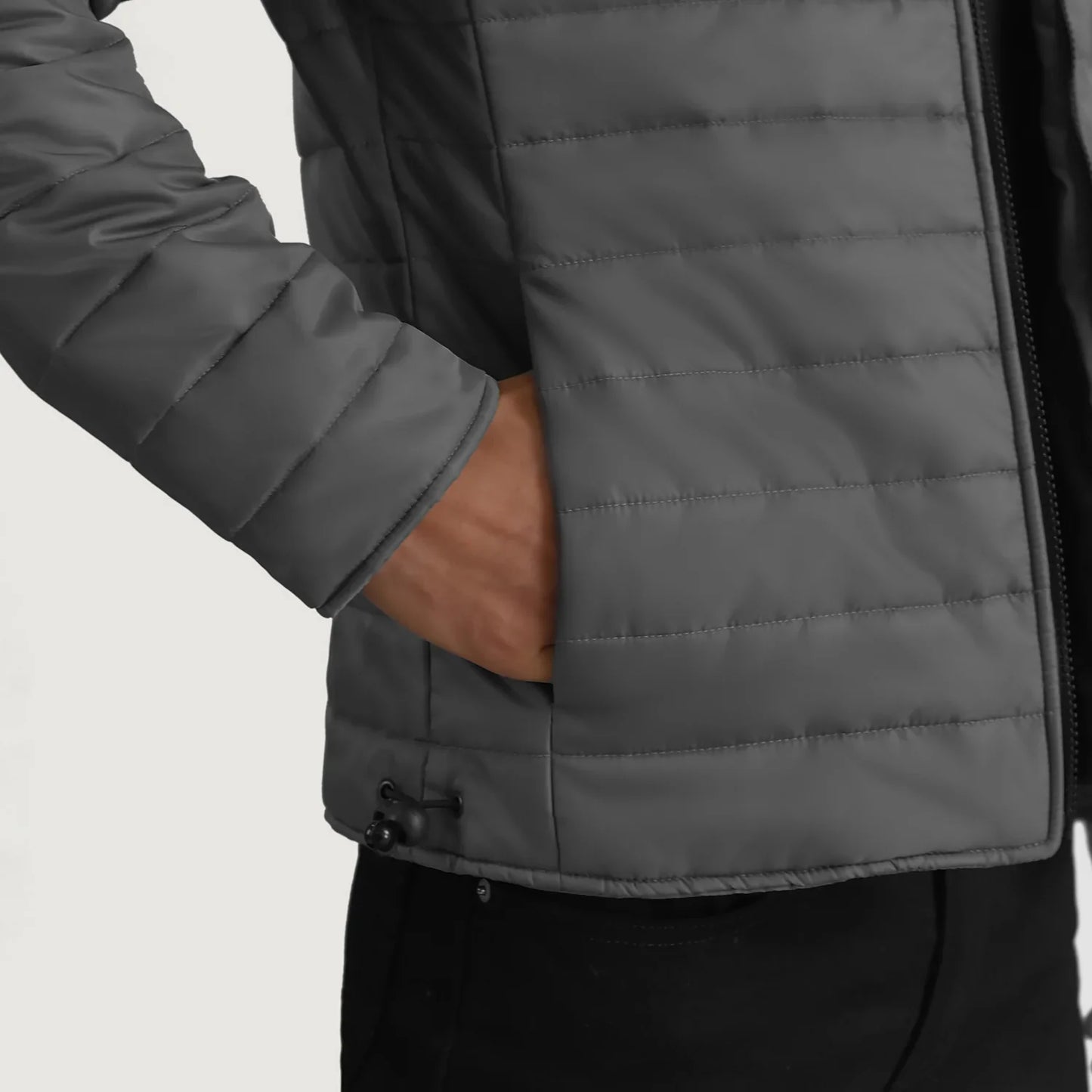 Tyler Grey Hooded Puffer Jacket SH52
