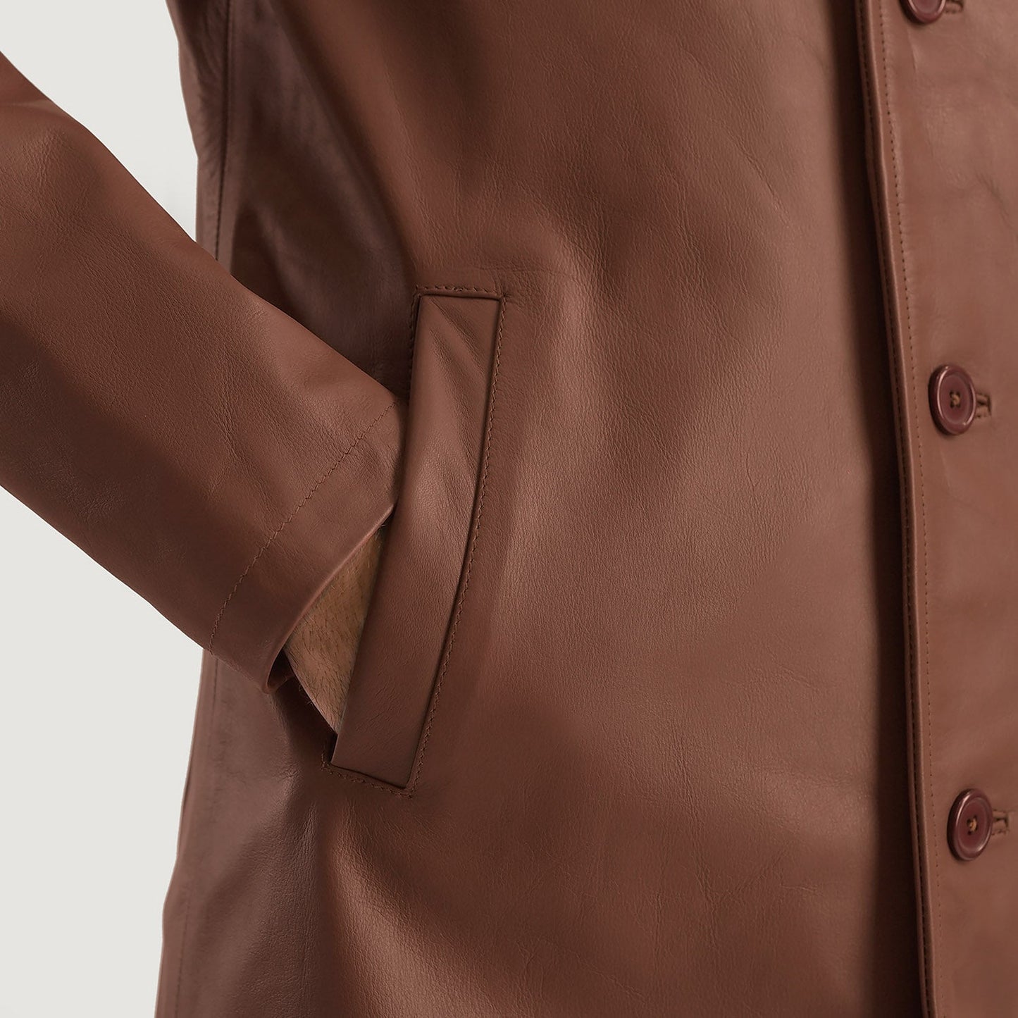 Urban Slate Brown Leather Coat SH50