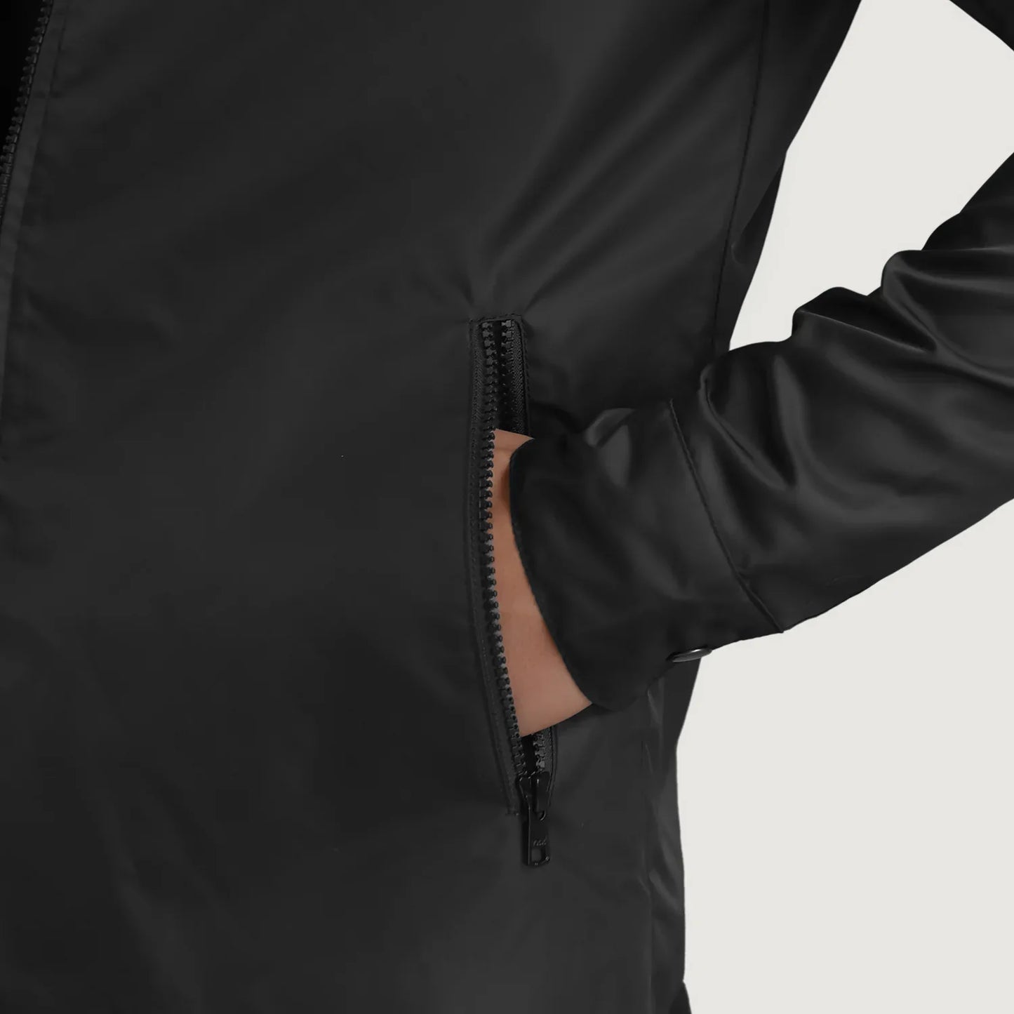Wesley Black Hooded Windbreaker Jacket SH31