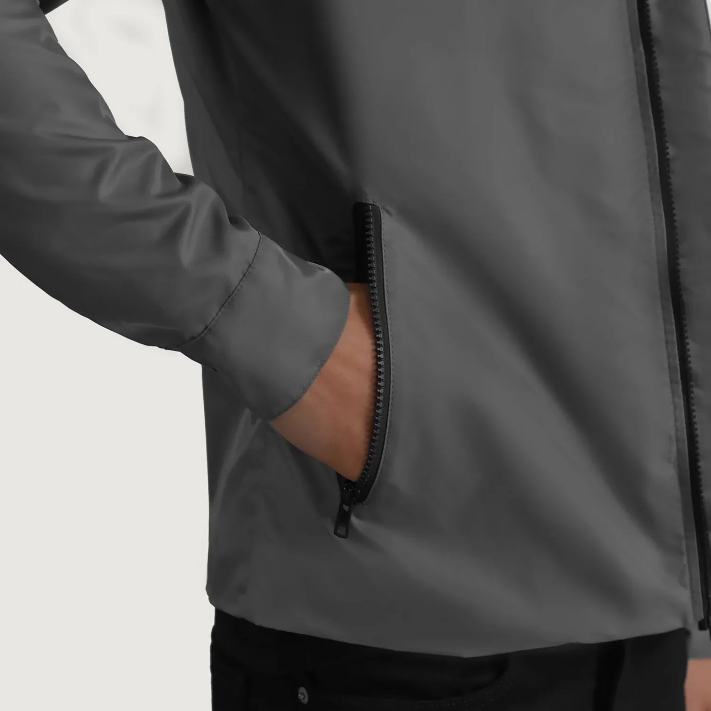 Wesley Grey Hooded Windbreaker Jacket SH28