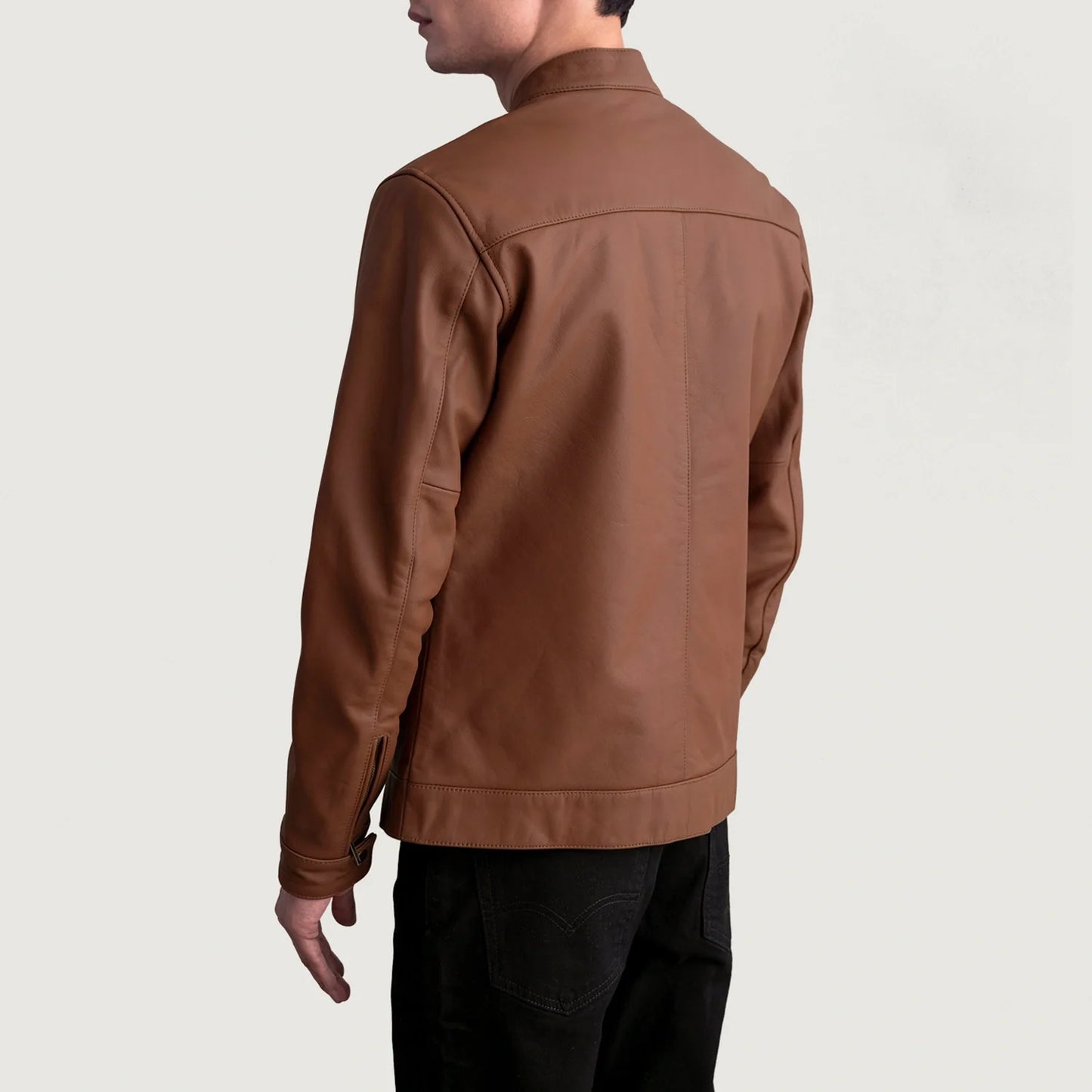 Zen Matte Brown Leather Biker Jacket SH03