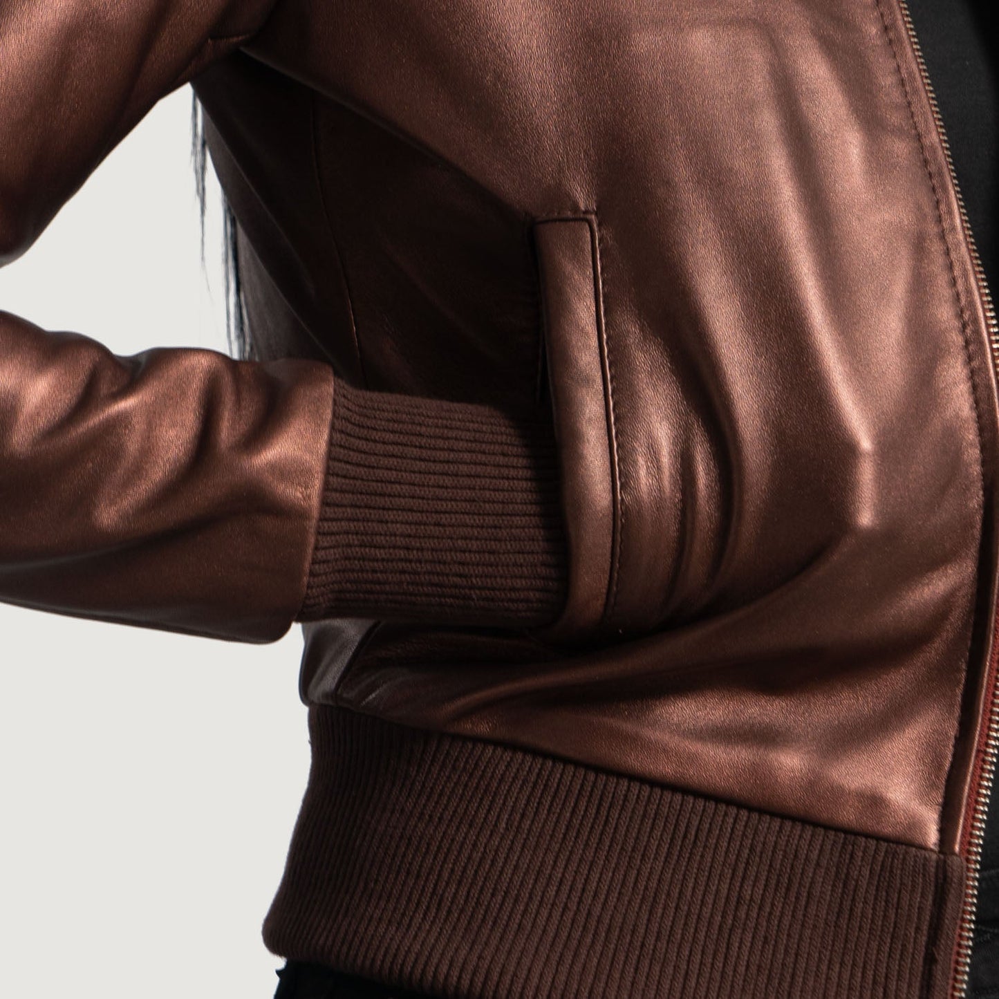 Reida Maroon Leather Bomber Jacket SH563
