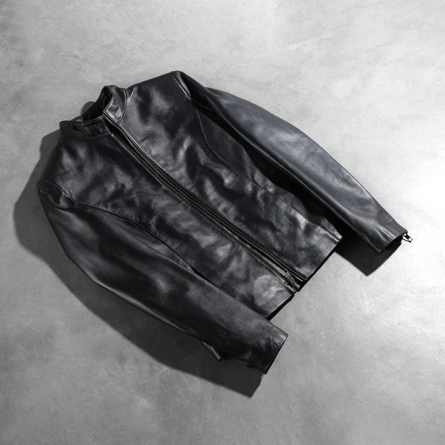 Rumella Black Leather Biker Jacket SH558