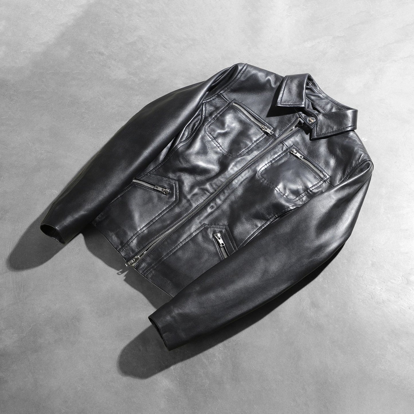 Tomachi Black Leather Jacket SH525