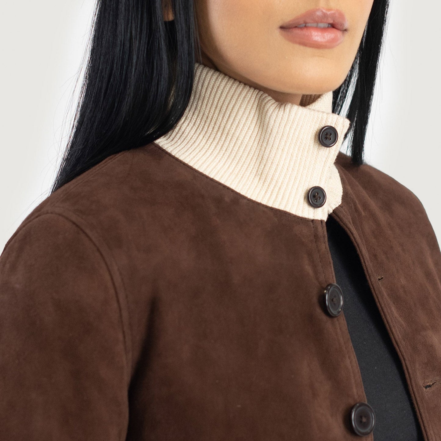 Sasha A1 Mocha Suede Bomber Jacket SH544