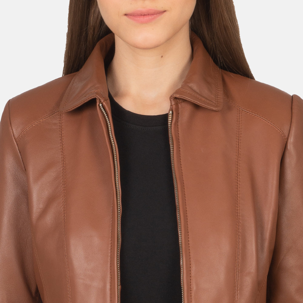 Colette Brown Leather Jacket SH620
