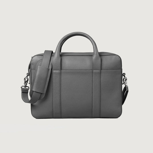 Grey Leather Briefcase – Captain Style
