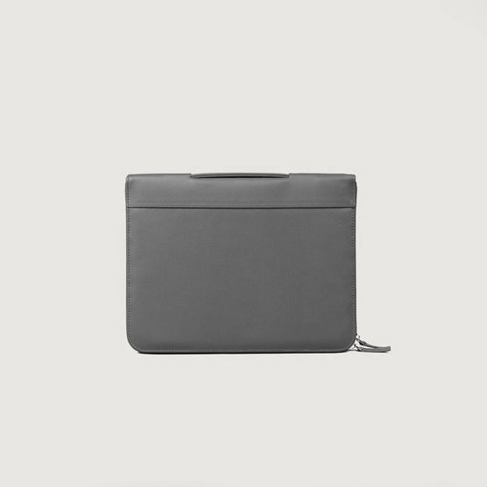 Grey Leather Folio Organizer – Eclectic Style