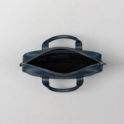 The Captain Midnight Blue Leather Briefcase