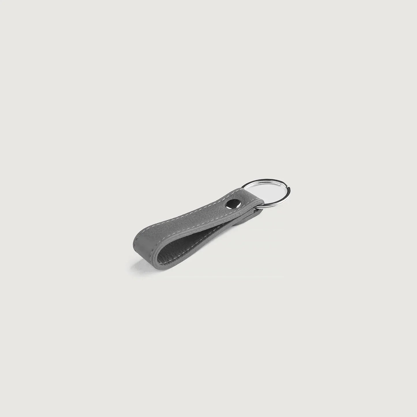 Adkins Grey Leather Keychain
