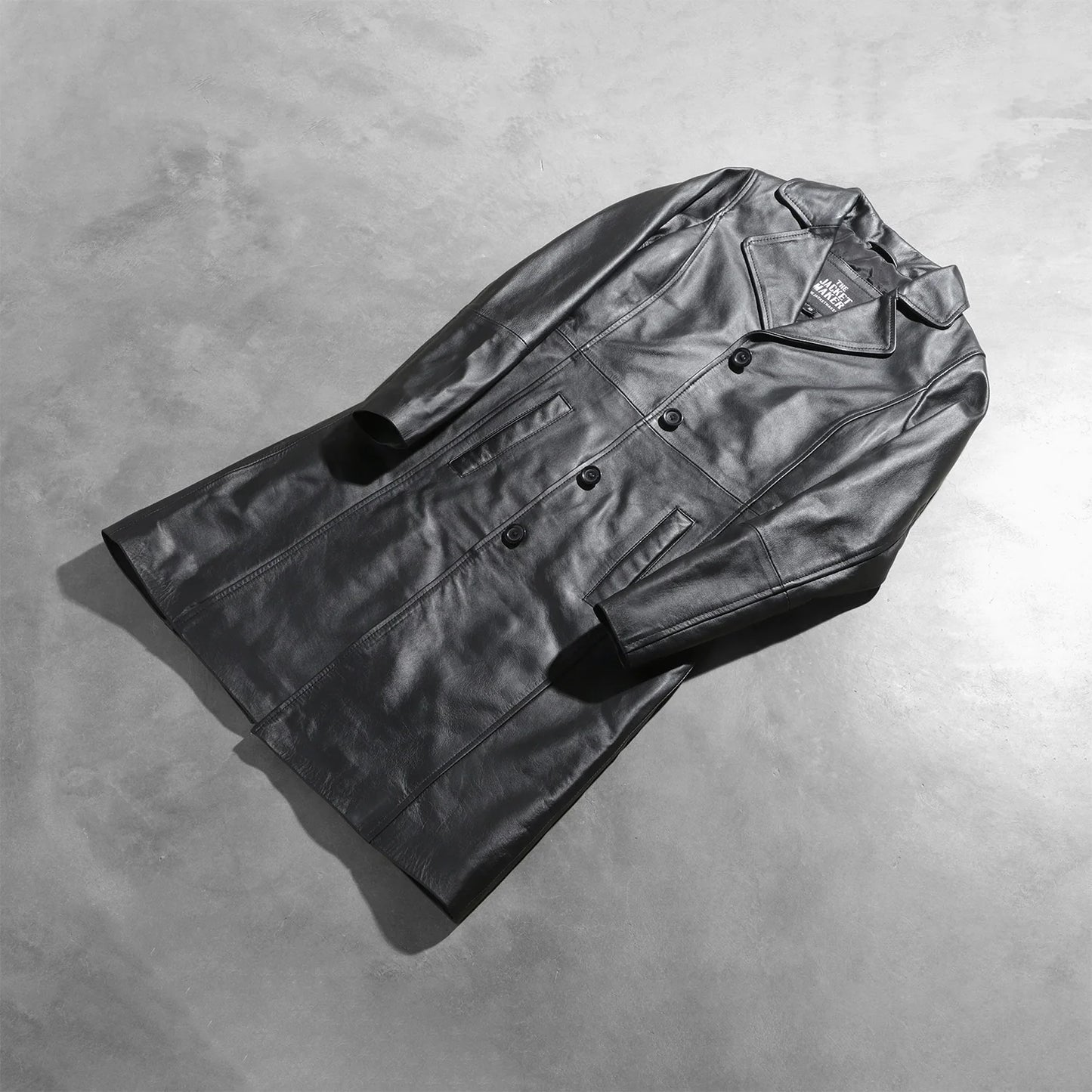 Alexis Black Single Breasted Leather Coat SH649