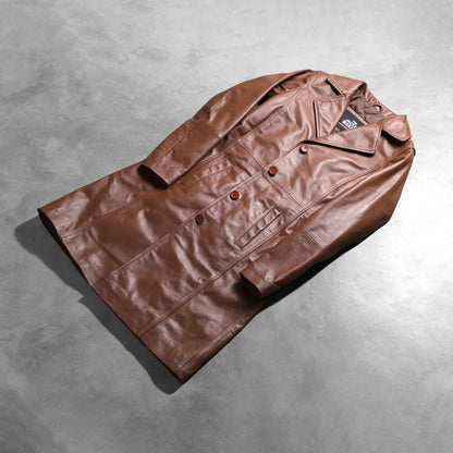 Alexis Brown Single Breasted Leather Coat SH648
