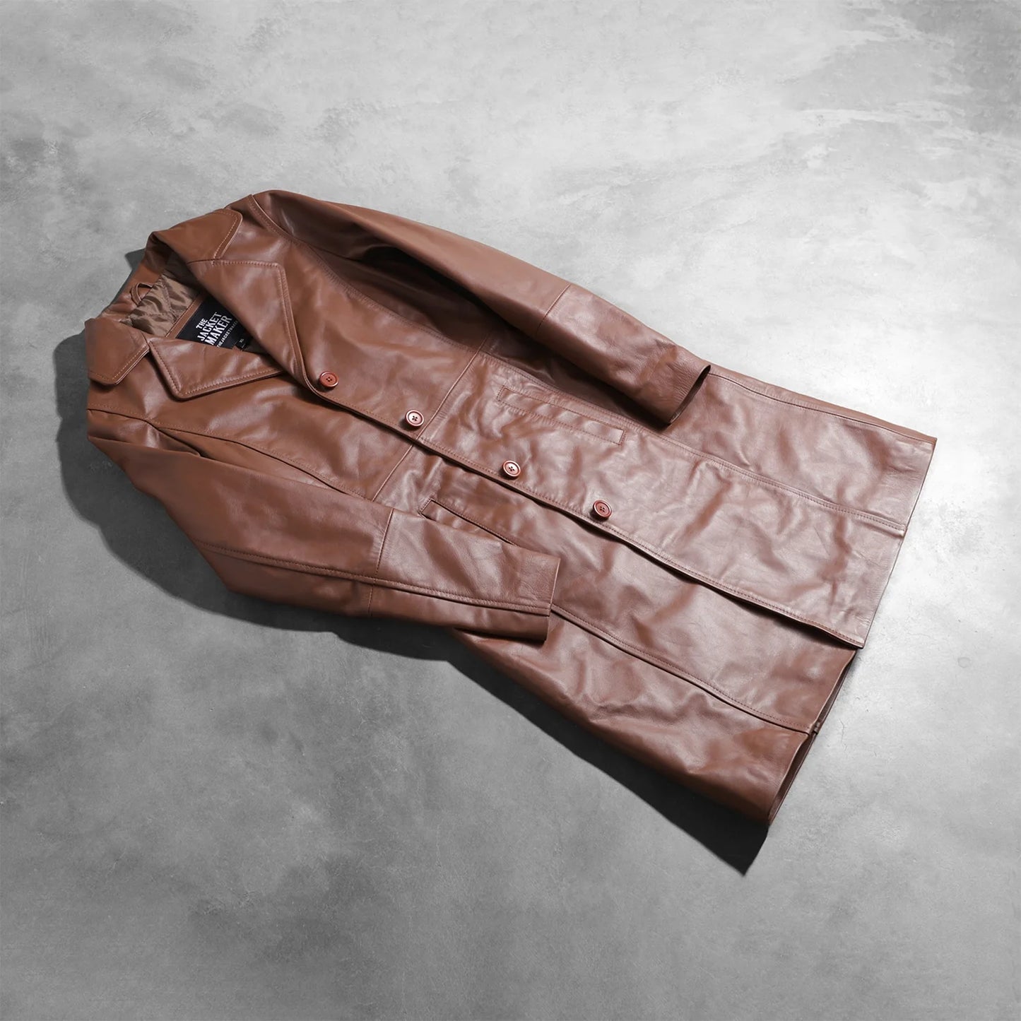 Alexis Brown Single Breasted Leather Coat SH648