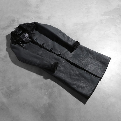 Alina Shearling Black Leather Coat SH644