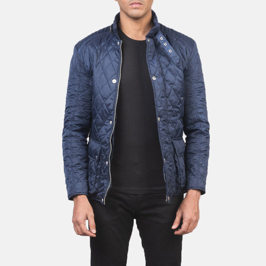 Men's Blue Quilted Windbreaker Jacket – Barry Style