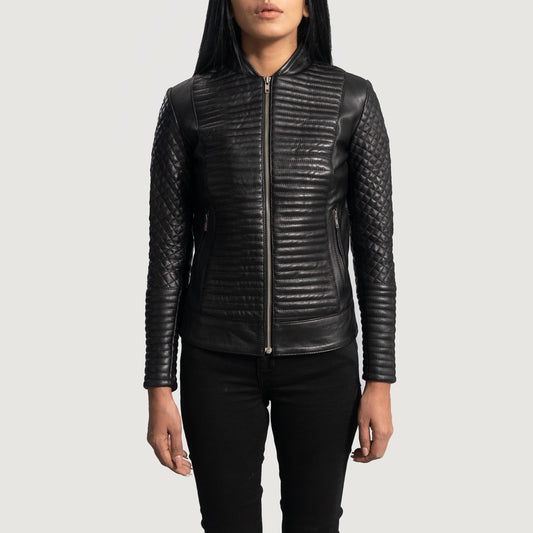 Cityscape Black Leather Biker Jacket SH623