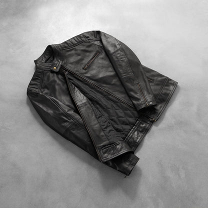 [FS] Dean Black Leather Biker Jacket