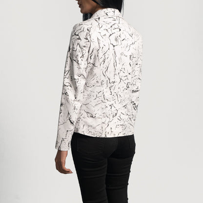 Donna Blake White Leather Blazer SH616
