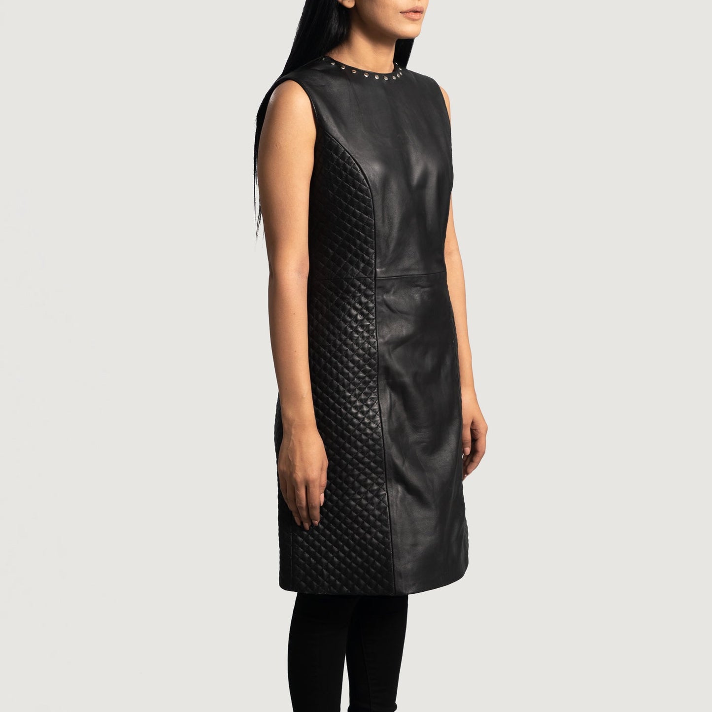 Luxe Black Leather Dress SH583