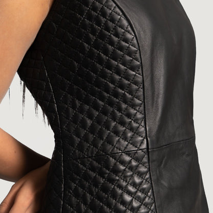Luxe Black Leather Dress SH583