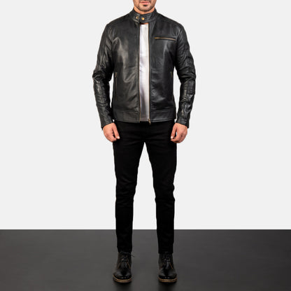 [FS] Dean Black Leather Biker Jacket