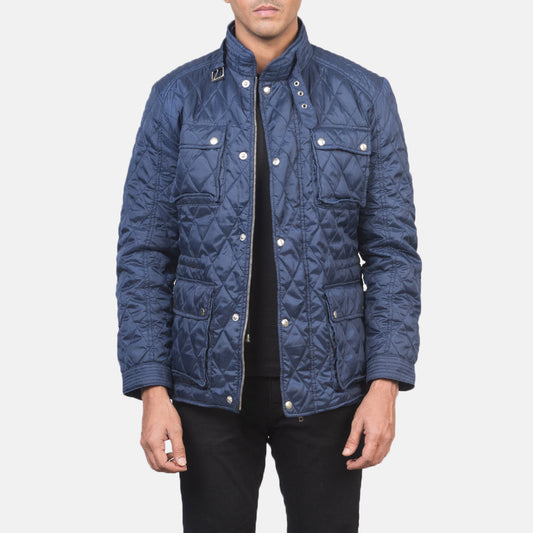 Men's Blue Quilted Windbreaker Jacket – Nelson Style