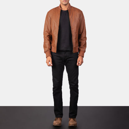 Shane Brown Leather Bomber Jacket SH86