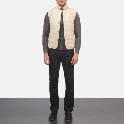 Tony Off-White Suede Vest SH59