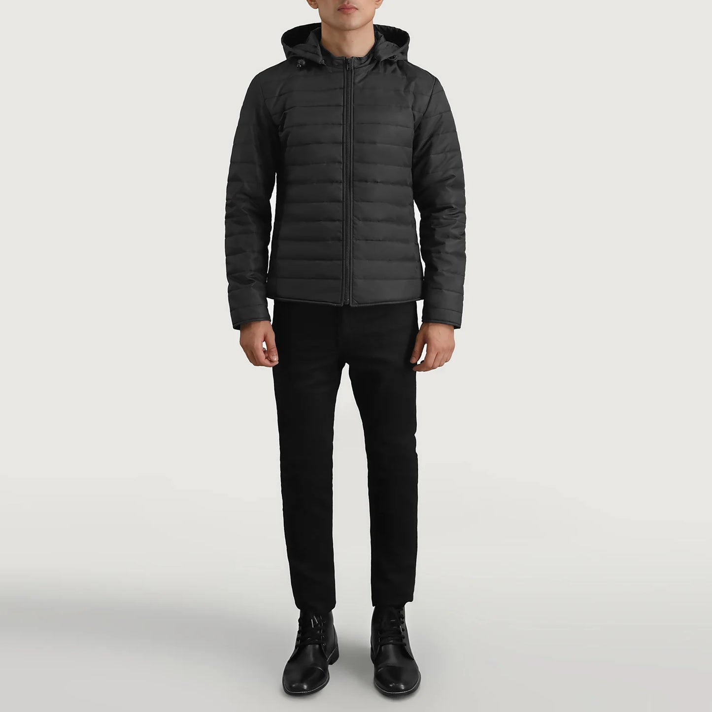 Tyler Black Hooded Puffer Jacket SH55