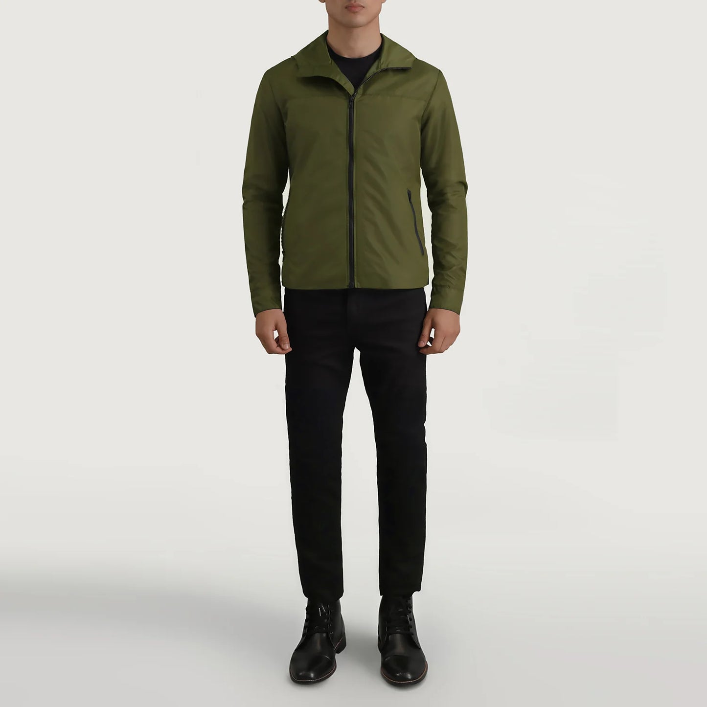 Wesley Green Hooded Windbreaker Jacket SH29