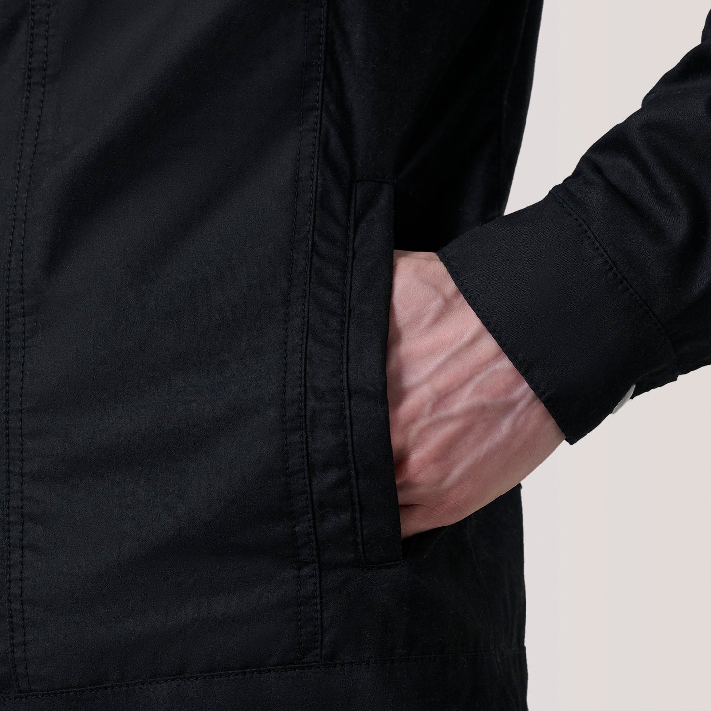 Colberto Black Waxed Canvas Trucker Jacket