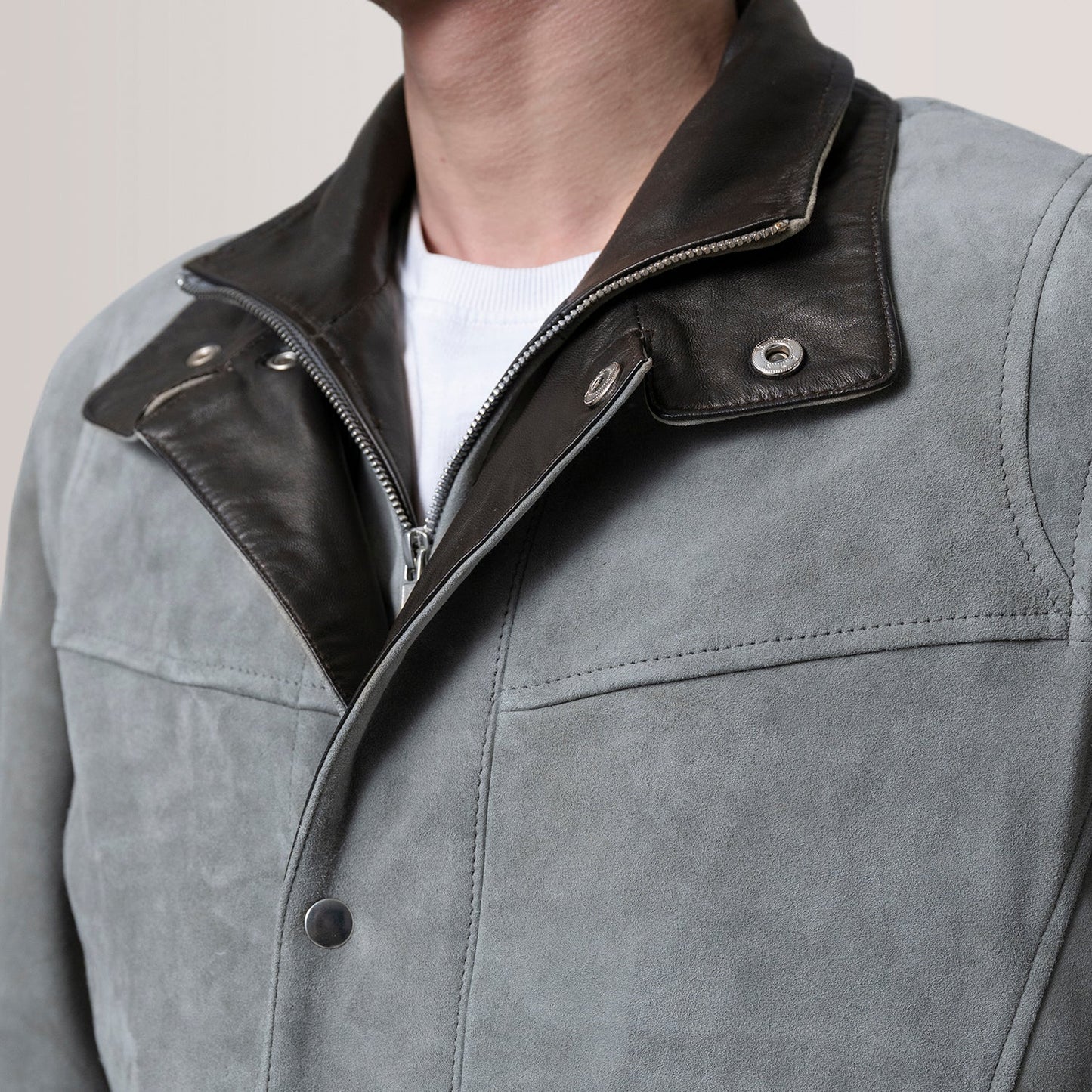 Henrik Grey Suede Cafe Racer