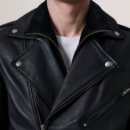 Kole Black Leather Double Rider Jacket