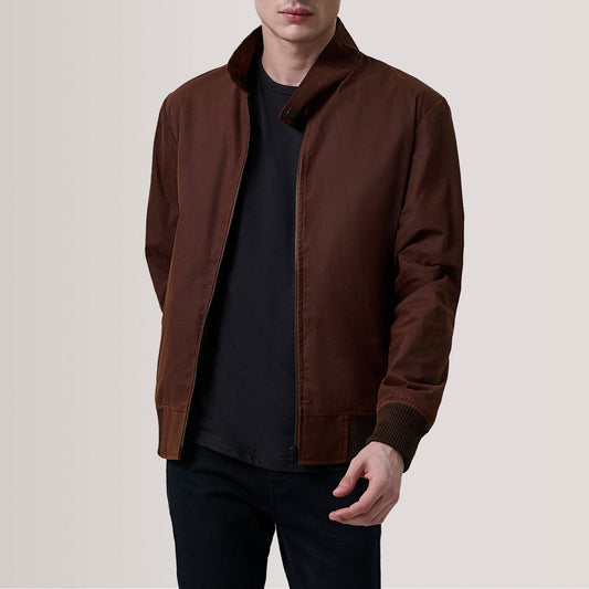 Men's Brown Canvas Bomber Jacket – Morrison Style