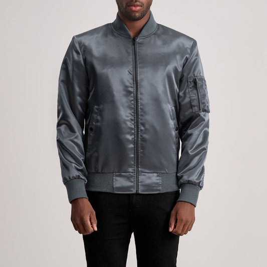 Men's Grey MA-1 Bomber Jacket – Quinton Style