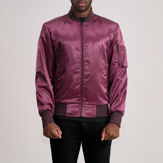 Men's Maroon MA-1 Bomber Jacket – Quinton Style