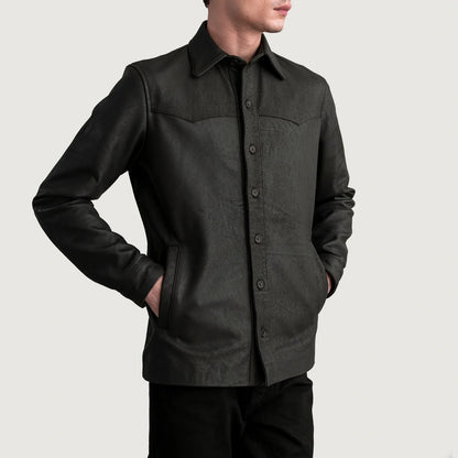 Bronco Tumbled Brown Leather Shirt
