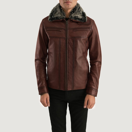 Men's Brown Sheepskin Fur Leather Jacket – Evan Hart Style