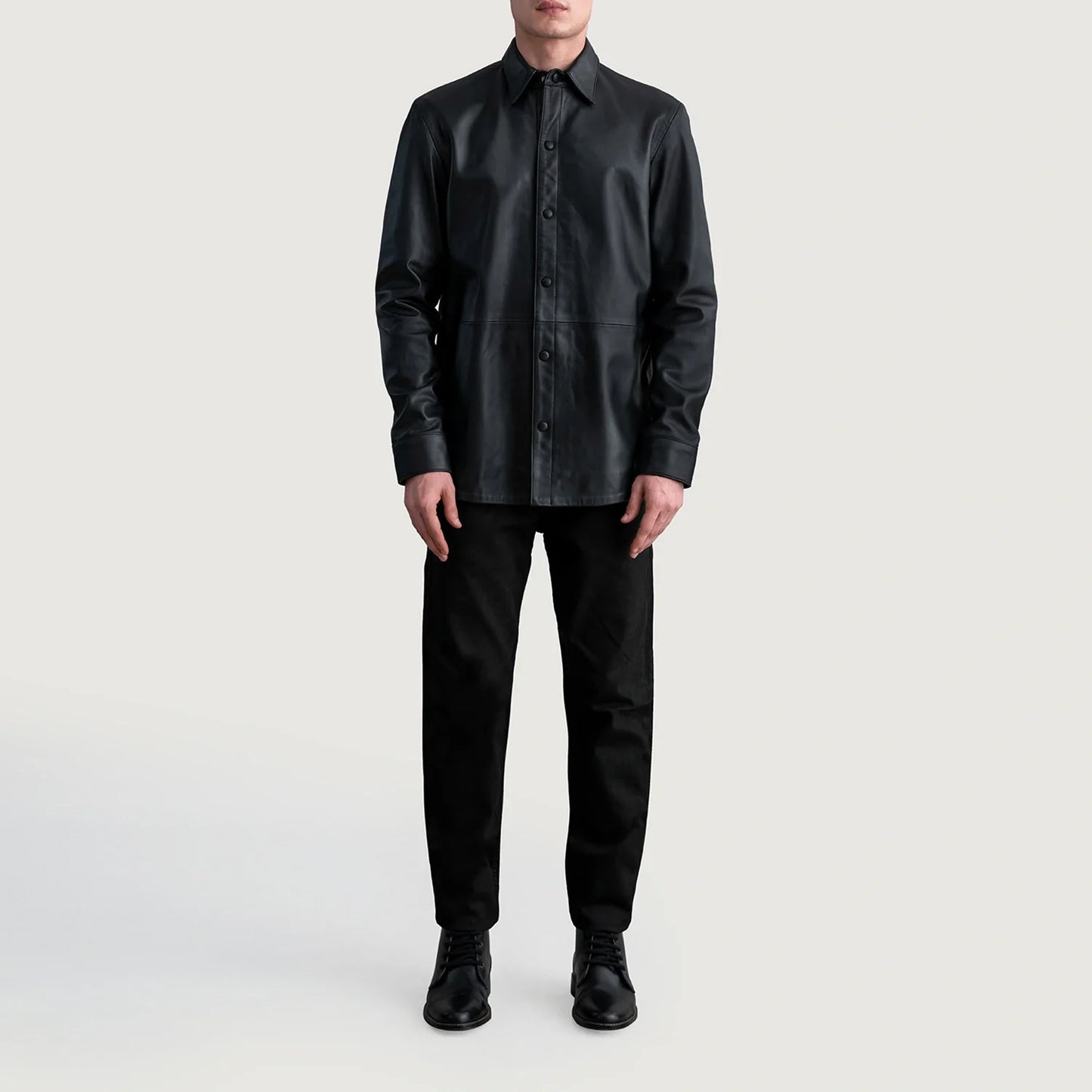 Haven Black Leather Shirt
