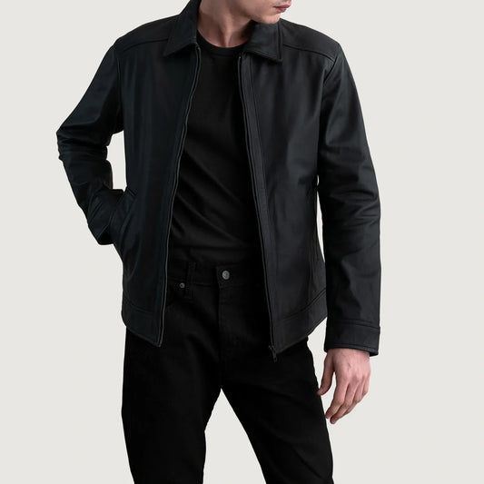Men's Matte Black Leather Jacket – Inferno Style
