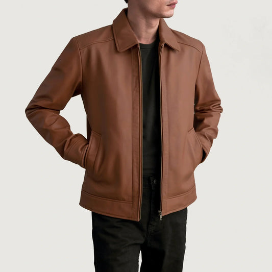 Men's Matte Brown Leather Jacket – Inferno Style
