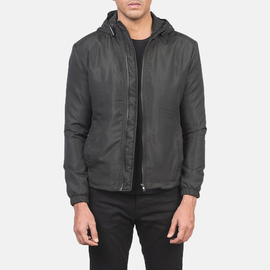 Men's Black Hooded Windbreaker Jacket – Jimmy Style