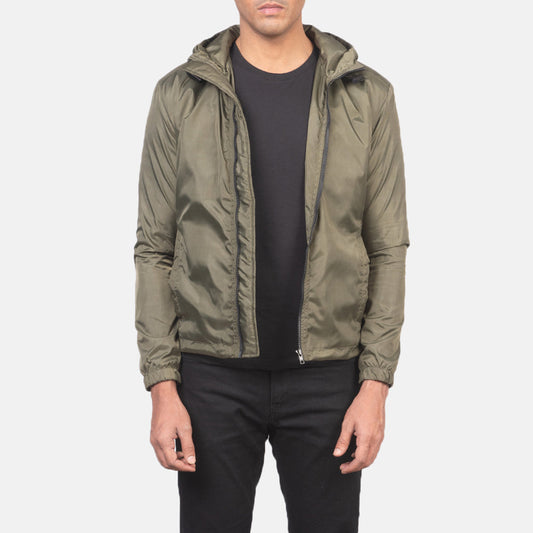 Men's Green Hooded Windbreaker Jacket – Jimmy Style