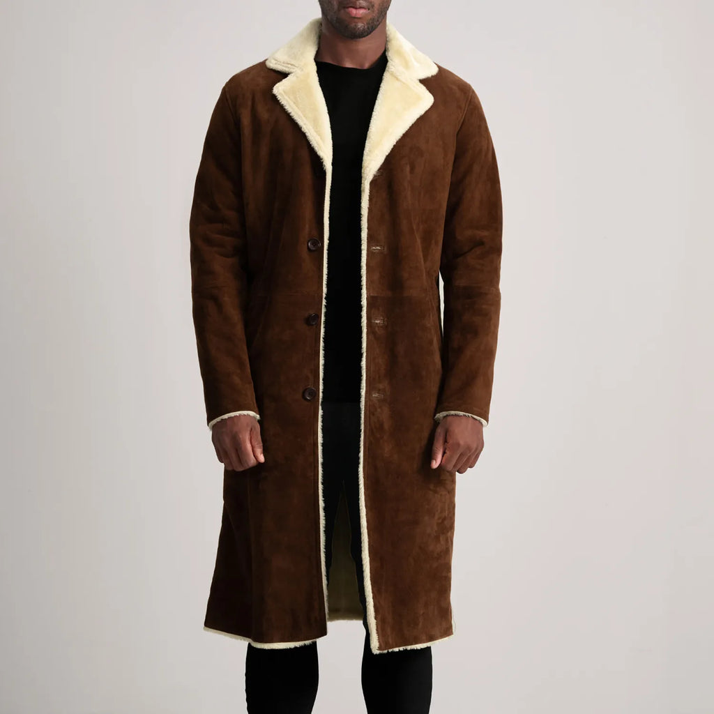 Kolby Brown Suede Shearling Coat