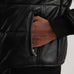 Lucas Black Leather Puffer Bomber Jacket