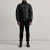 Lucas Black Leather Puffer Bomber Jacket