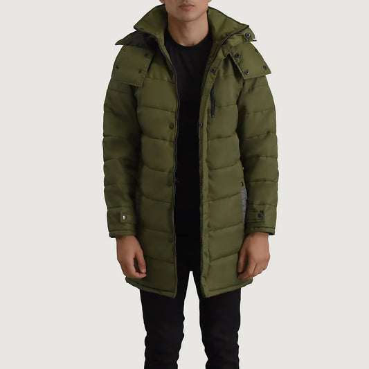 Men's Green Hooded Parka Jacket – Moore Style