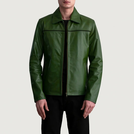 Men's Green Leather Jacket – Mystical Style