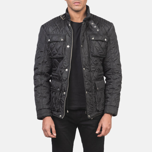 Men's Black Quilted Windbreaker Jacket – Nelson Style